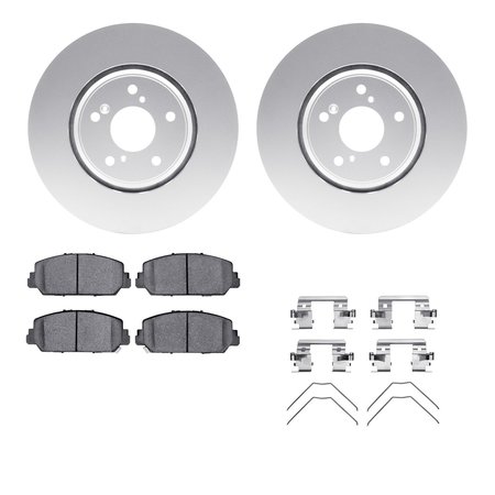 DYNAMIC FRICTION CO 4512-59195, Geospec Rotors with 5000 Advanced Brake Pads includes Hardware, Silver 4512-59195